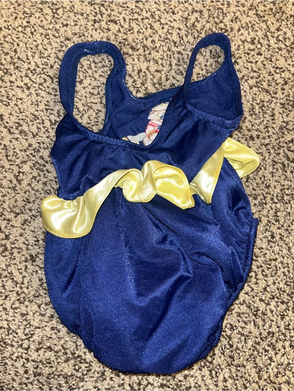 Vintage Healthtex Teddy Bear Sailor Bathing Suit Navy Gold Ruffled Size 2T